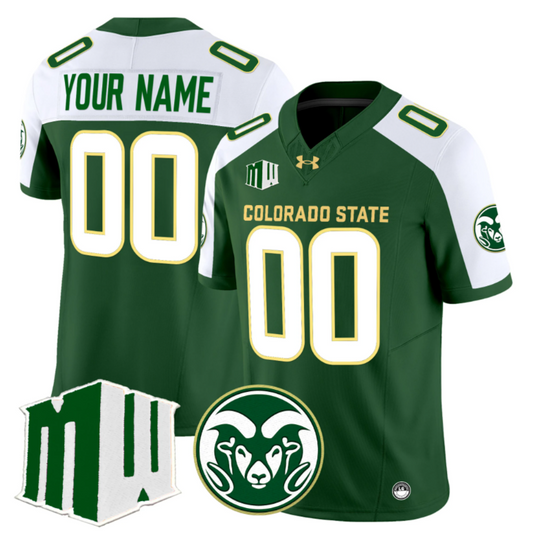 Custom Colorado State Rams Jersey 2024 Vapor Limited Stitched Green Alternate