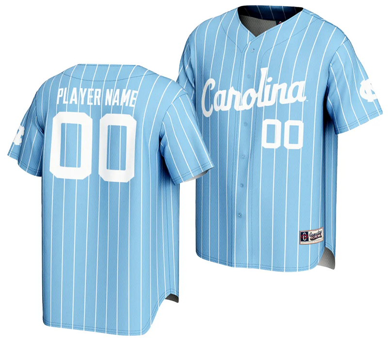 Custom North Carolina Tar Heels Jersey Name and Number Lightweight Baseball Light Blue (Copy)