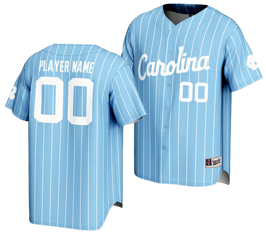 Custom North Carolina Tar Heels Jersey Name and Number Lightweight Baseball Light Blue