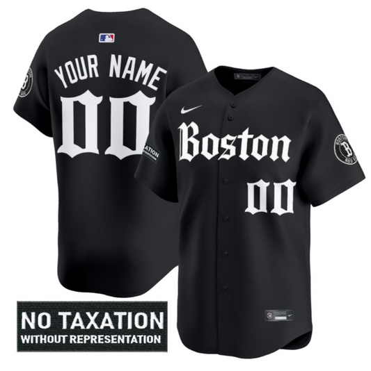 Custom Boston Red Sox Jersey Retro Newspaper Edition Vapor Limited Stitched Black