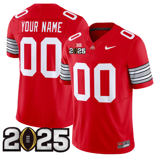 Custom Ohio State Buckeyes Jersey 'Heritage Stripe' 2025 CFP Final Red