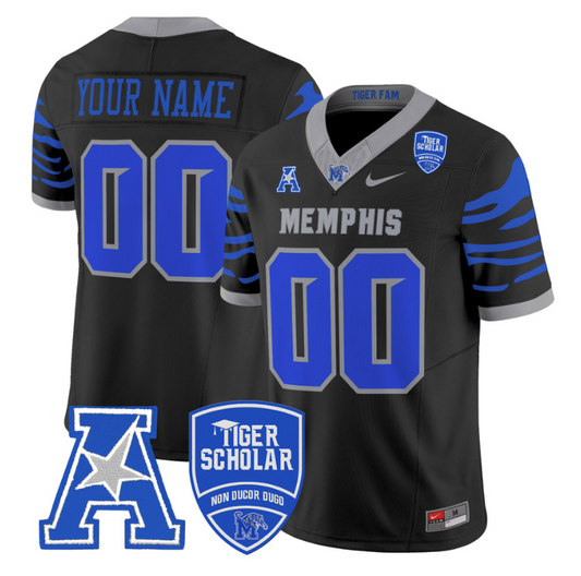 Custom Memphis Tigers Jersey 2024 Vapor Limited Football Stitched Black