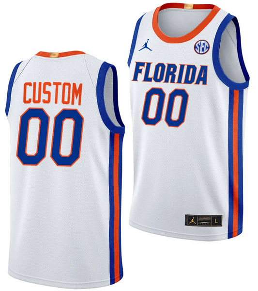 Custom Florida Gators Jersey Name and Number Limited College Basketball 2023-24 Home White