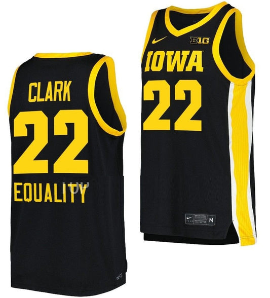 Caitlin Clark Jersey Iowa Hawkeyes College Basketball Black Equality #22