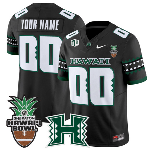 Custom Hawai'i Rainbow Warriors Jersey 2025 Hawai'i Bowl Stitched