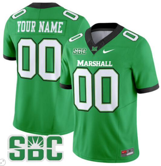 Custom Marshall Thundering Herd Jersey Name and Number Vapor Limited Football Kelly Alternate