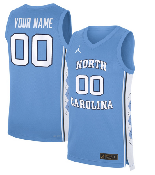 Custom North Carolina Tar Heels Basketball Jersey Name, Number White