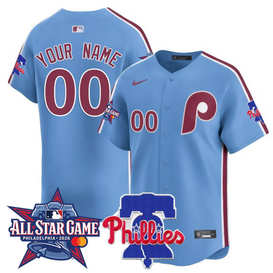 Custom Philadelphia Phillies Jersey 2026 MLB All-Star Stitched Light Blue
