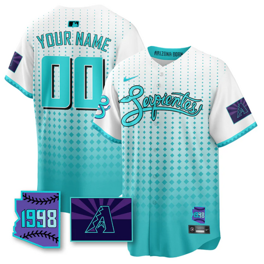 Custom Arizona Diamondbacks Jersey Purple for Second “Serpientes” City Connect Stitched White