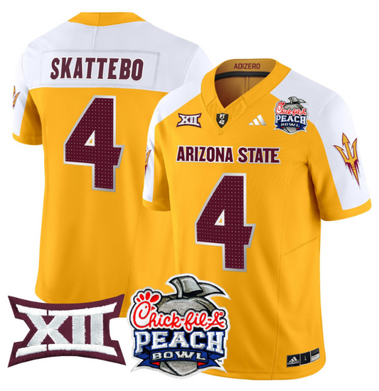 Cam Skattebo Jersey #4 Arizona State Sun Devils 2025 Peach Bowl Gold Alternate