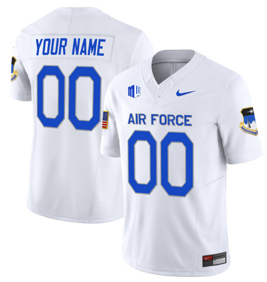 Custom Air Force Falcons Jersey Vapor Limited Football Stitched White