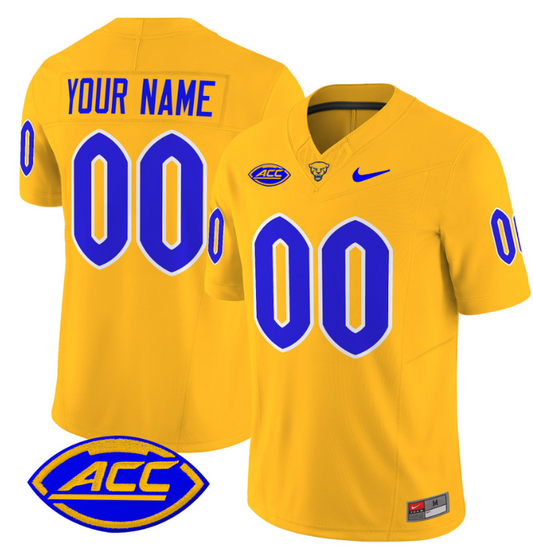 Custom Pittsburgh Panthers Jersey Name and Number Vapor Limited College Football Stitched Gold