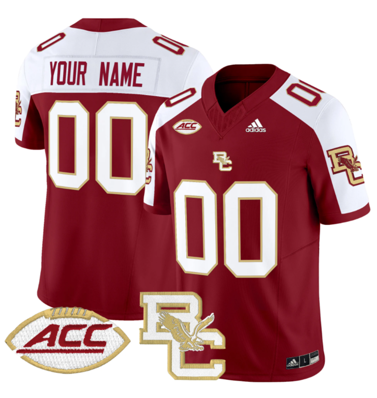 Custom Boston College Eagles Jersey 2024 Limited Stitched Maroon Alternate