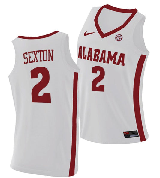 Collin Sexton Jersey Alabama Crimson Tide College Basketball Replica White #2