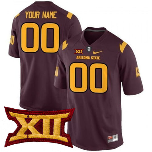 Custom Arizona State Sun Devils Jersey Name and Number College Football Maroon – All Stitched