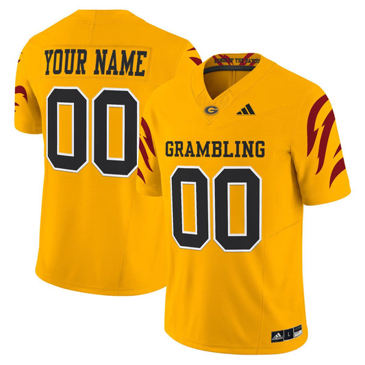 Custom Grambling Tigers Jersey Name, Number 2025 Vapor Limited Stitched Gold