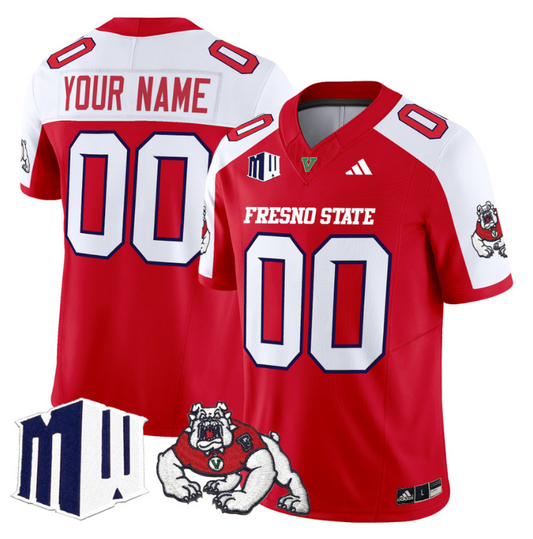 Custom Fresno State Bulldogs Jersey 2024 Vapor Limited Stitched Red Alternate