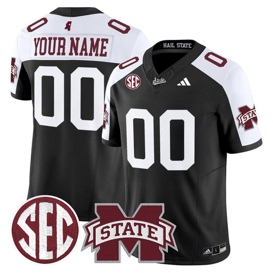 Custom Mississippi State Bulldogs Jersey Name, Number Dark Mode Stitched Black Alter