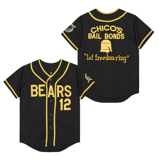 Chico Bail Bonds Bad News Bears Baseball Jersey Black
