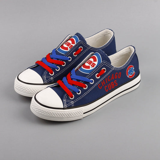 Chicago Cubs Limited Print MLB Baseball Fans Low Top Canvas Shoes Sport Sneakers T-DAC91L