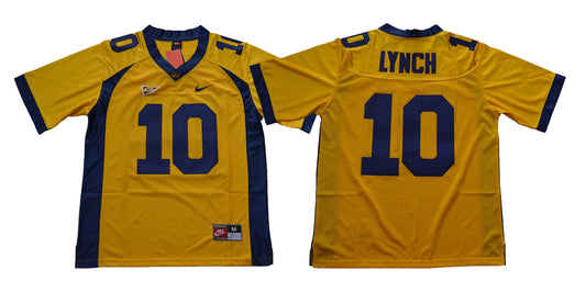 California Golden Bears #10 Marshawn Lynch Football Jersey Yellow Blue