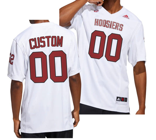 Custom Indiana Hoosiers Jersey Name and Number NCAA College Football Premier Strategy White
