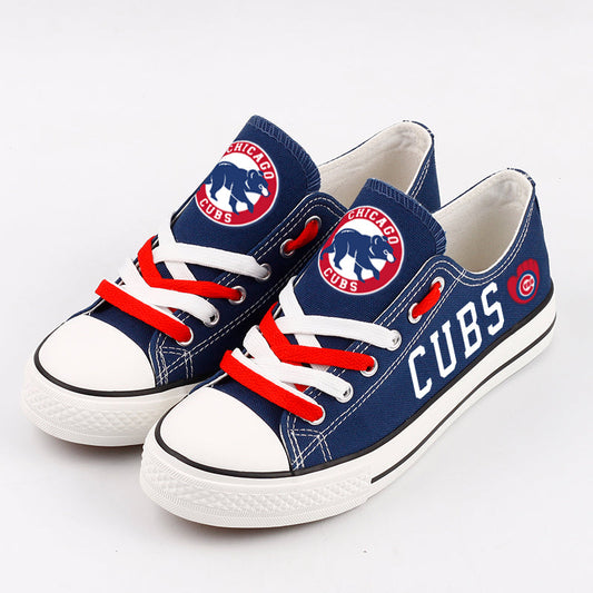 Chicago Cubs Limited Print MLB Baseball Fans Low Top Canvas Shoes Sport Sneakers T-DAC168L