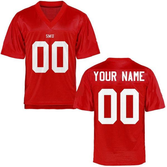 Custom SMU Mustangs Jersey Name and Number NCAA College Football Red