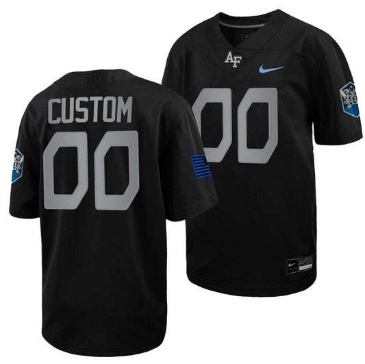Custom Air Force Falcons Jersey Name and Number Football 2022 Space Force Rivalry Alternate Black
