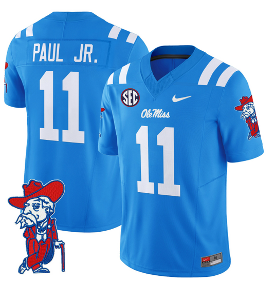 Chris Paul Jr Jersey #11 Ole Miss Rebels Vapor Limited College Football Stitched Powder Blue