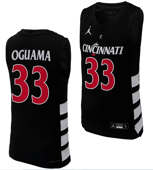 Cincinnati Bearcats Ody Oguama Jersey #33 Black Basketball Unisex Replica