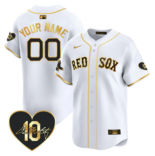 Custom Boston Red Sox Jersey Tim Wakefield Limited Memorial Patch Stitched Black Gold