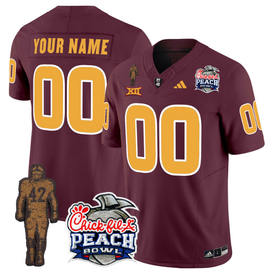 Custom Sun Devils Pat Tillman Jersey Name, Number Peach Bowl Patch White