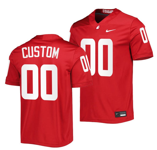 Custom Washington State Cougars Jersey Name and Number NCAA College Football Untouchable Crimson