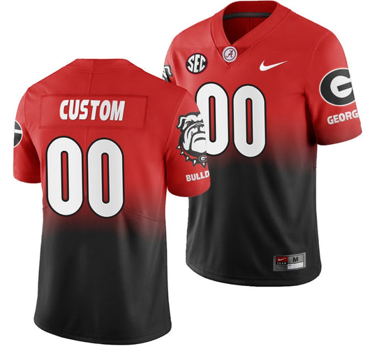 Custom Georgia Bulldogs Jersey Name and Number College NCAA Football Gradient 2019 Color Crash Black Red