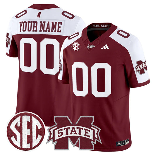 Custom Mississippi State Bulldogs Jersey Name, Number Dark Mode Stitched Maroon Alter
