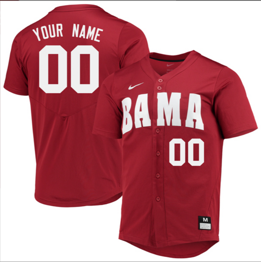 Custom Alabama Crimson Tide Baseball Crimson Jersey All Stitched
