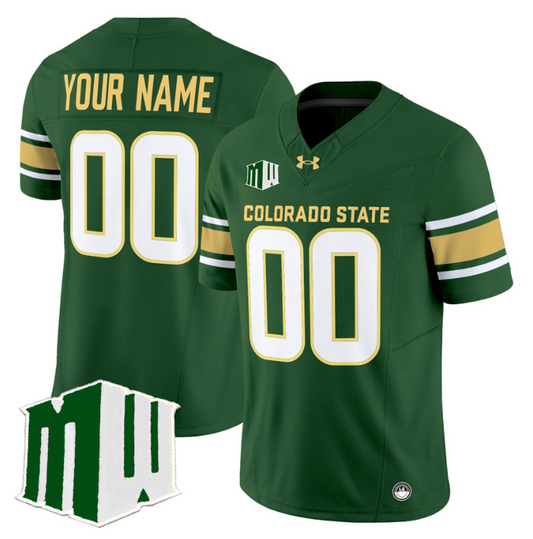 Custom Colorado State Rams Jersey 2024 Vapor Limited Stitched Green