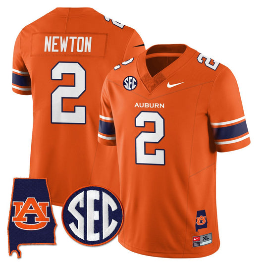 Cam Newton Jersey #2 Auburn Tigers Alabama Patch Vapor Stitched Orange