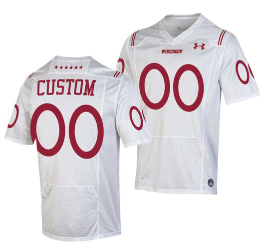 Custom Wisconsin Badgers Jersey Name and Number NCAA College Football Shamrock Series White