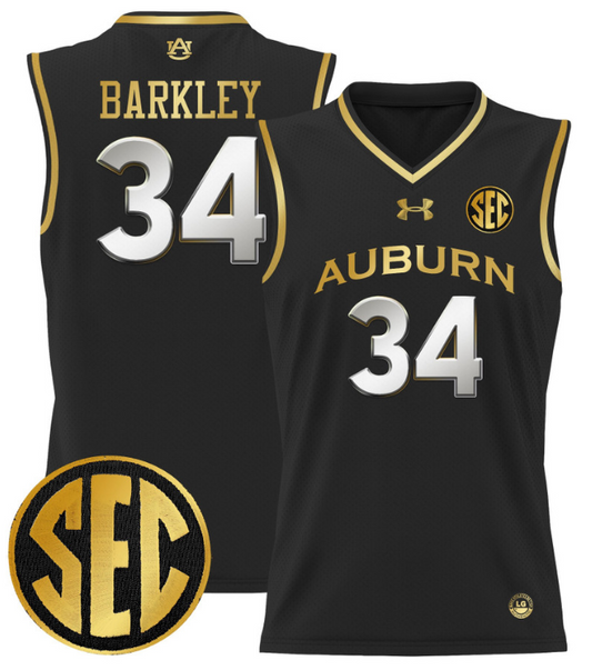 Charles Barkley Jersey #34 Auburn Tigers 2024 Lightweight Basketball Black Gold
