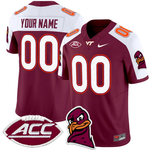 Custom Virginia Tech Hokies Jersey Name and Number Vapor Limited College Football  Maroon Alternate