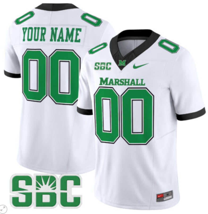 Custom Marshall Thundering Herd Jersey Name and Number Vapor Limited Football White
