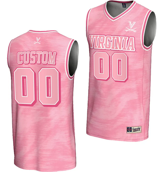 Custom Virginia Cavaliers Jersey Name and Number College Basketball Lightweight Pink