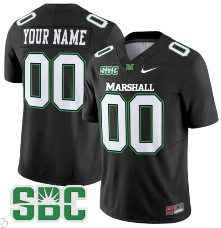 Custom Marshall Thundering Herd Jersey Name and Number Vapor Limited Football Black