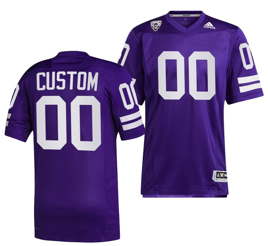 Custom Washington Huskies Jersey Name and Number NCAA College Football Throwback Purple