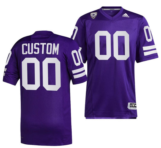 Custom Washington Huskies Jersey Name and Number NCAA College Football Throwback Purple