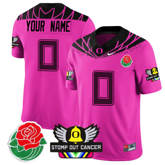 Custom Oregon Ducks Jersey 2024 Rose Bowl Patch Football Stitched Pink