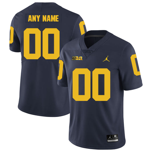 Custom Michigan Wolverines Jersey Name and Number NCAA College Football BIG Patch Blue