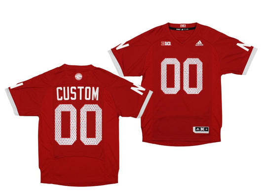 Custom Nebraska Cornhuskers Jersey Name and Number NCAA College Football 1983 Throwback Red